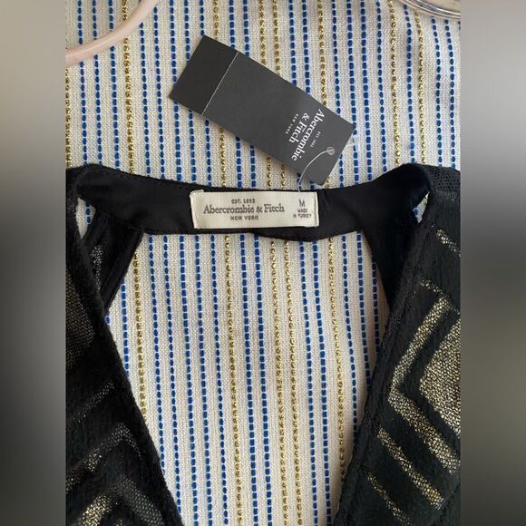 Abercrombie & Fitch black and gold sleeveless dress size medium - Picture 5 of 16